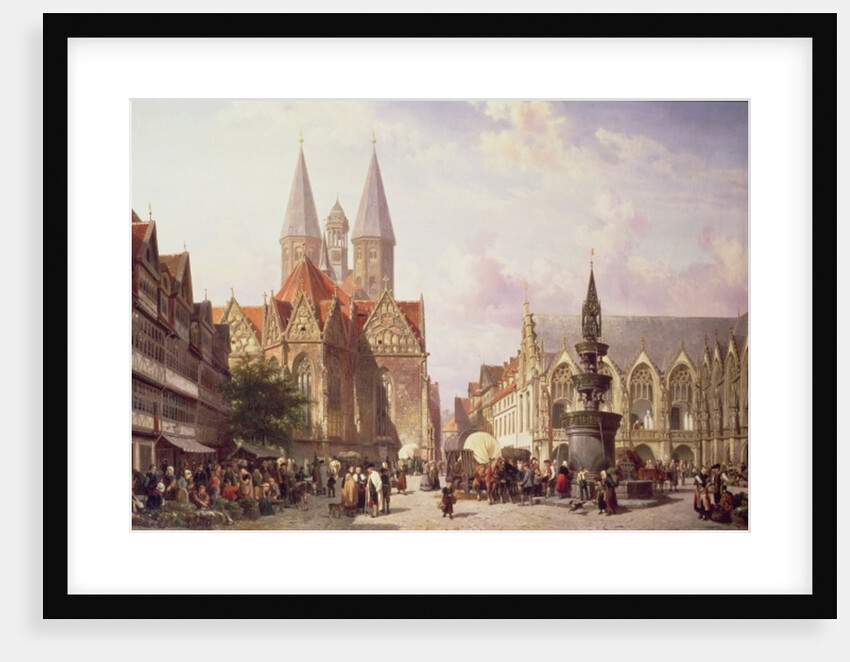 Market Scene at Braunschweig by Cornelius Springer