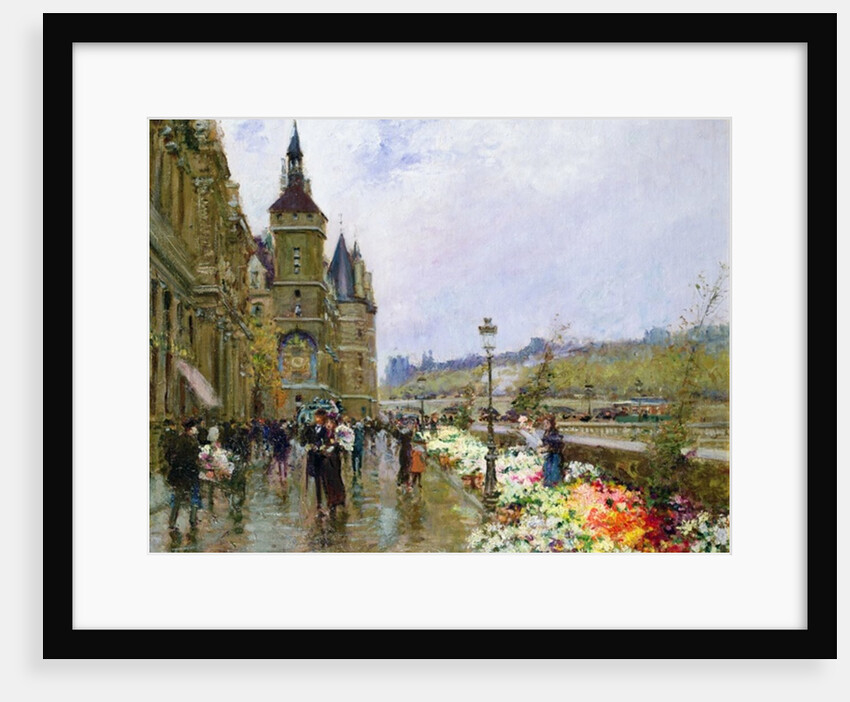 Flower Sellers by the Seine by Georges Stein