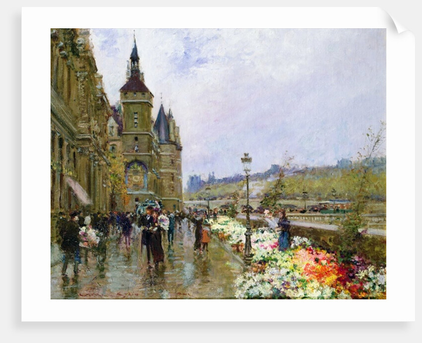 Flower Sellers by the Seine by Georges Stein