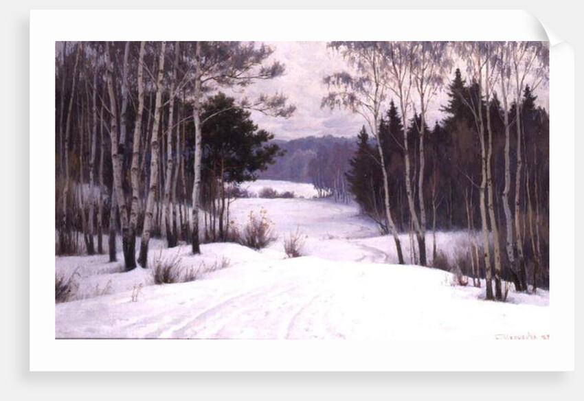 Woodland Trail in Winter by Boris Walentinowitsch Scherkow