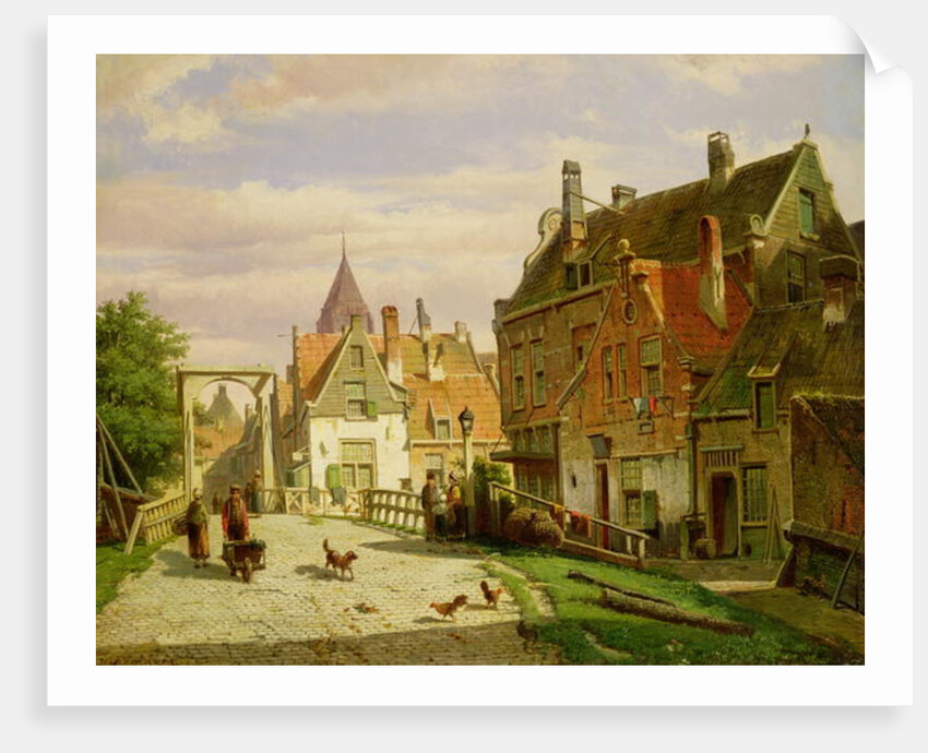 Man with a Wheelbarrow by Willem Koekkoek