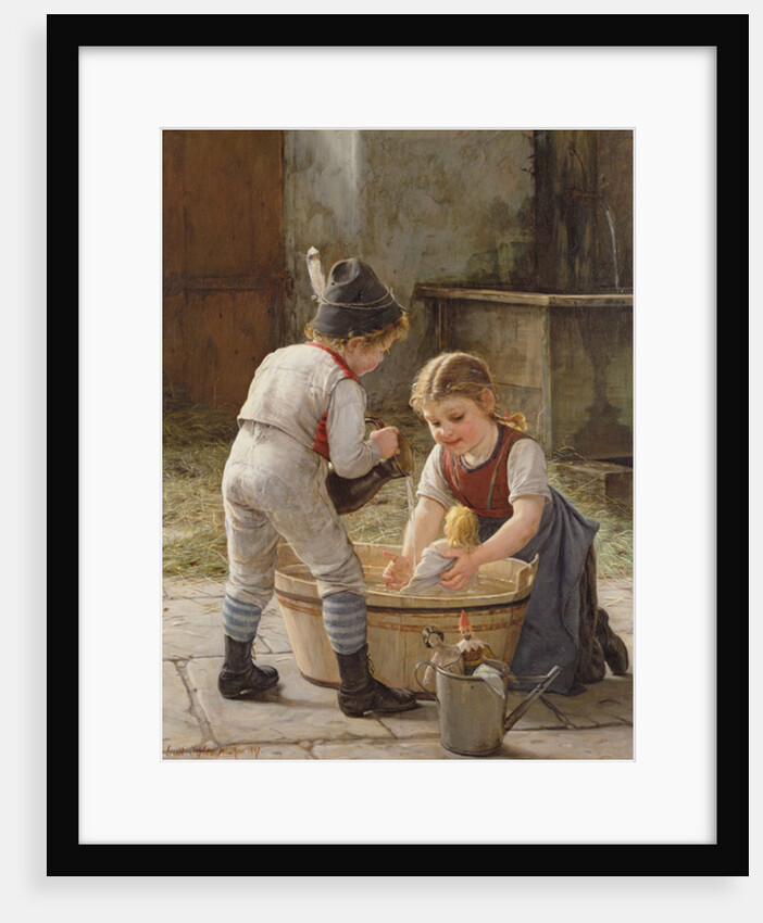 Bathing her Dolls by Gustav Igler