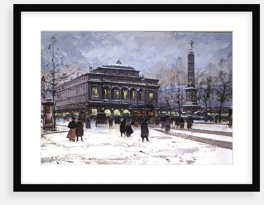 The Place du Chatelet, Paris by Eugene Galien-Laloue