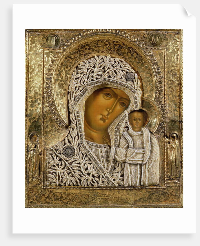 Detail of an icon showing the Virgin of Kazan by Yegor Petrov, Moscow, 1788 by Russian School