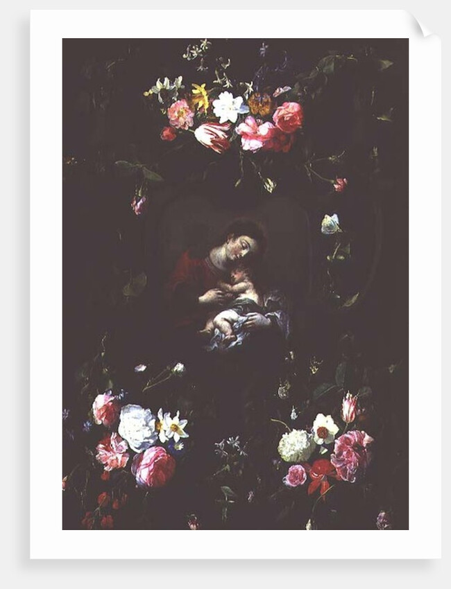 The Virgin and Child in a Garland of Flowers by Daniel Seghers