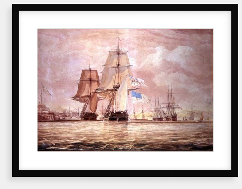 HMS 'Shannon' leading the 'Chesapeake' into Halifax Harbour, 1813 by John Christian Schetsky
