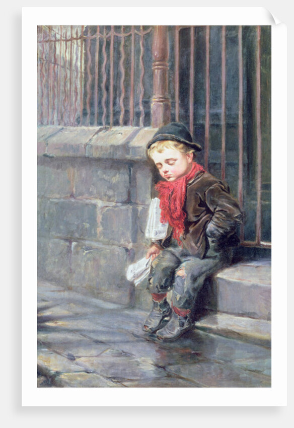 The News Boy by Ralph Hedley