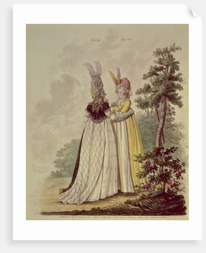 Walking dresses from N. Heideloff's `Gallery of Fashion', 1796 by Nicolaus von Heideloff