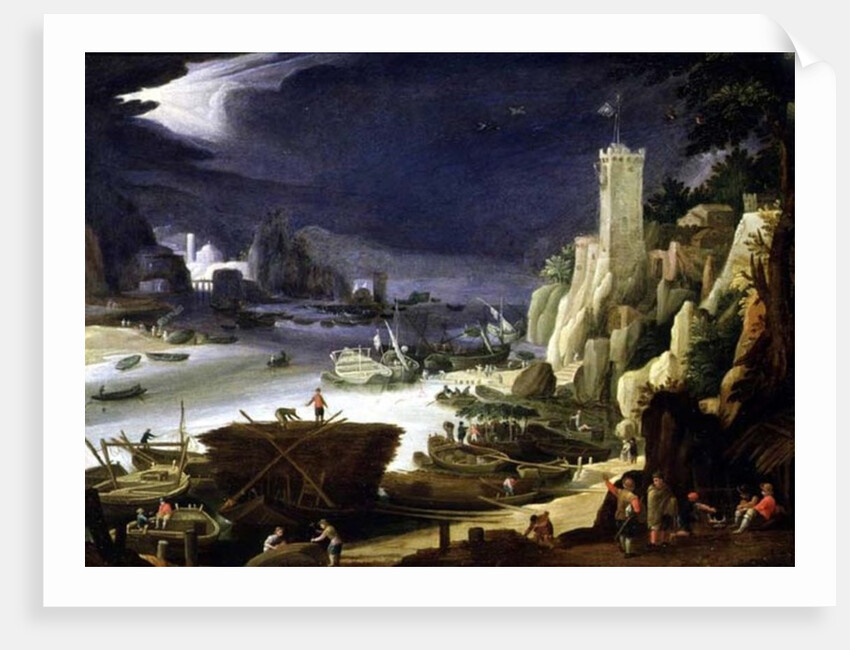 A Mountainous Estuary Landscape by Paul Brill or Bril