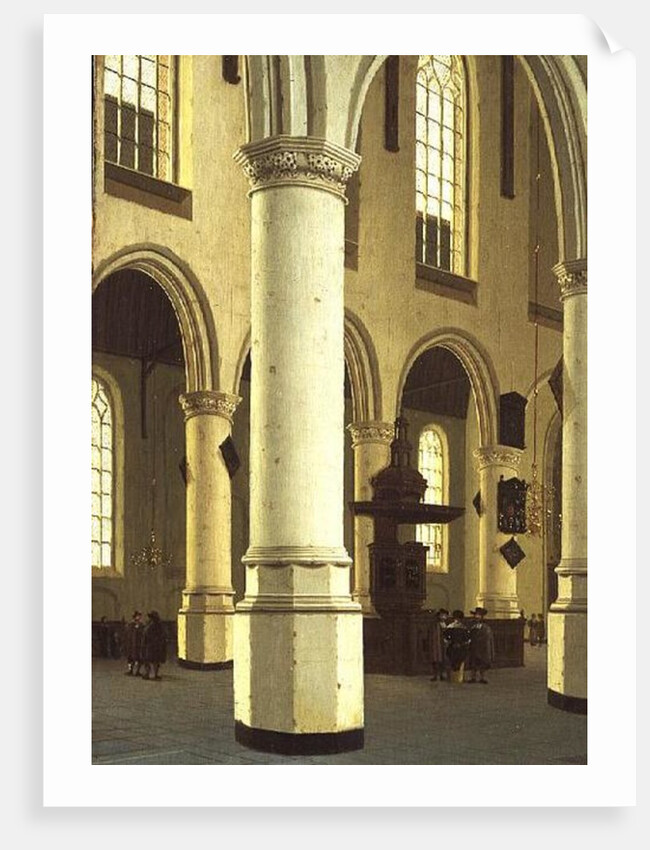 Interior of the Oude Kerk in Delft by Hendrik Cornelisz. van Vliet