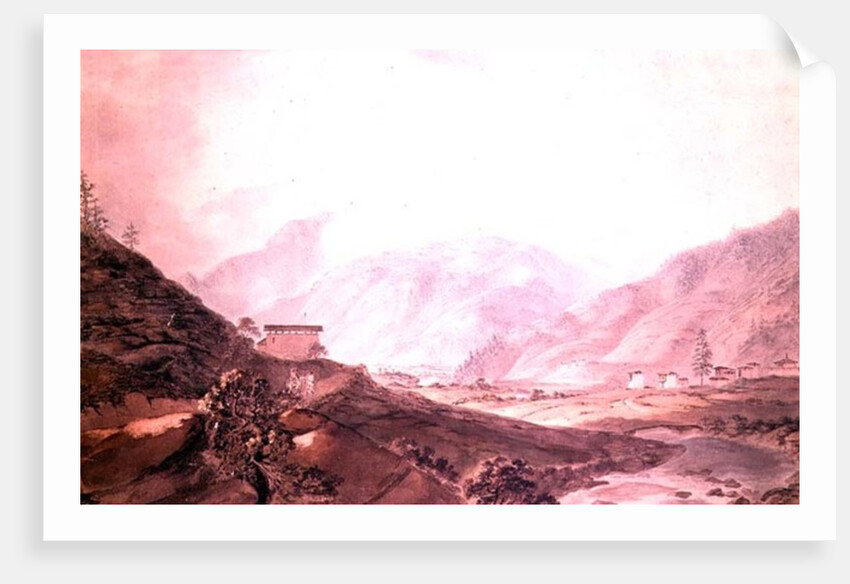 Mountain Scene near Thimphu, Bhutan, 1783, by Samuel Davis