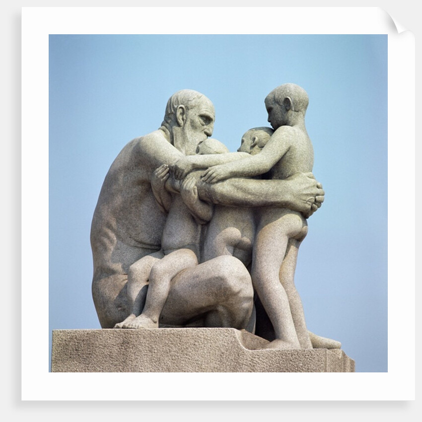 Old Man Embracing Four Young Boys by Gustav Vigeland