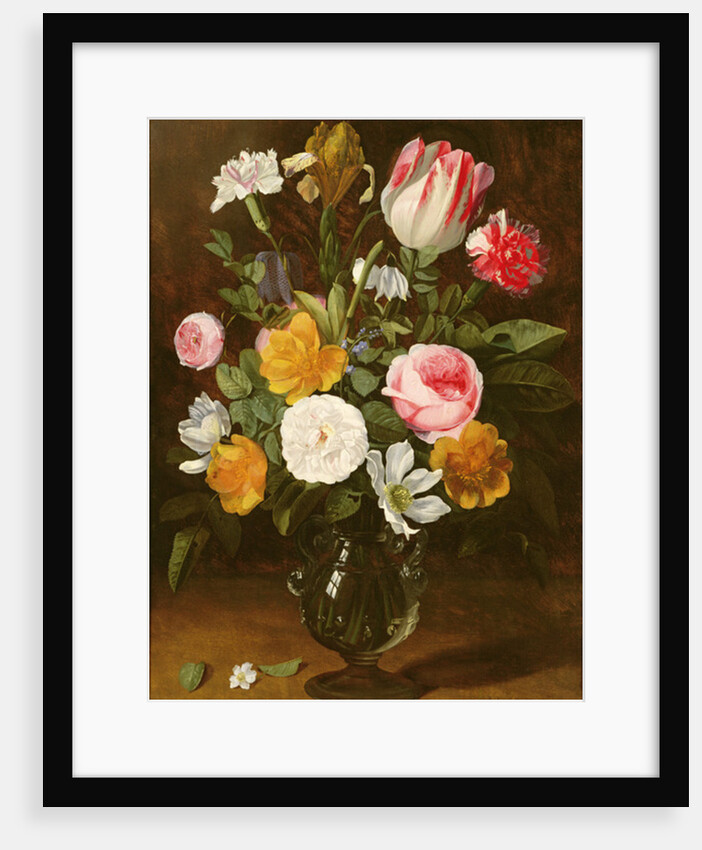 Still Life of Flowers in a Glass Vase by Jan Philip van Thielen