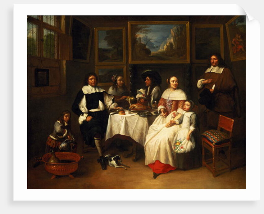 A Flemish Family at Dinner by Gillis van Tilborgh