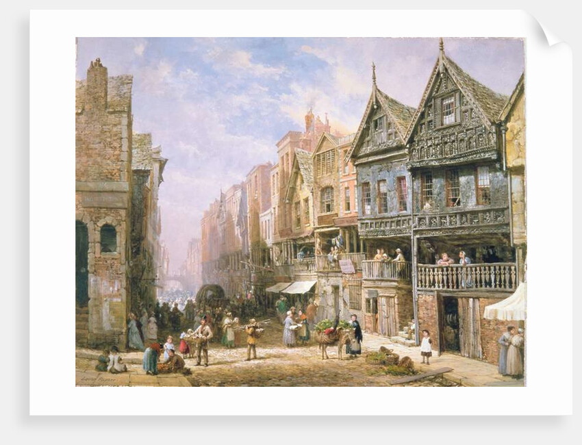 Watergate Street, looking towards Eastgate, Chester, c.1870 by Louise Ingram Rayner