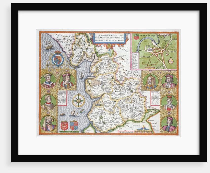 Lancashire in 1610 by John Speed