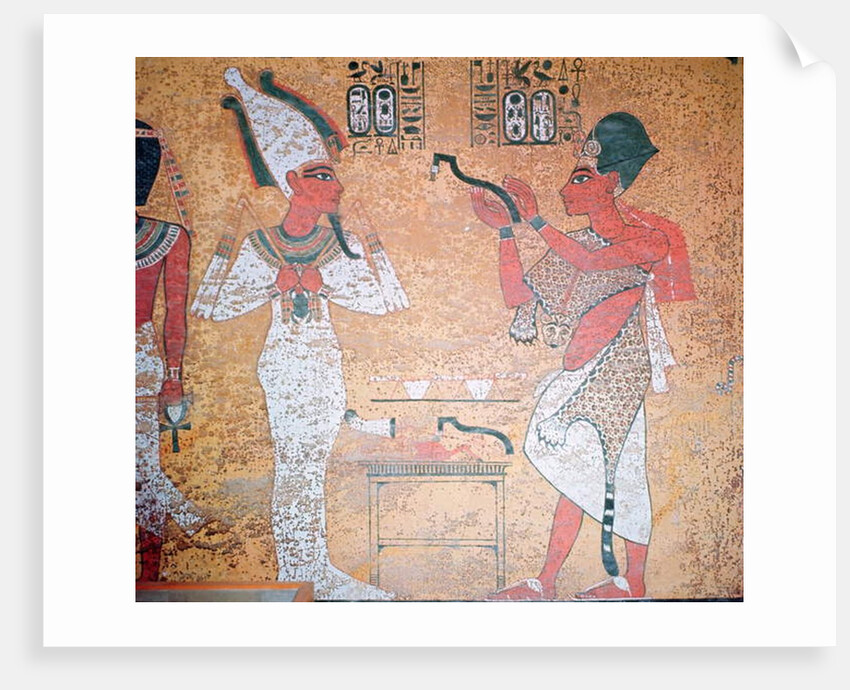 Ay performing the opening of the mouth ceremony on the mummy of Tutankhamun from the Tomb of Tutankhamun, New Kingdom by Egyptian 18th Dynasty