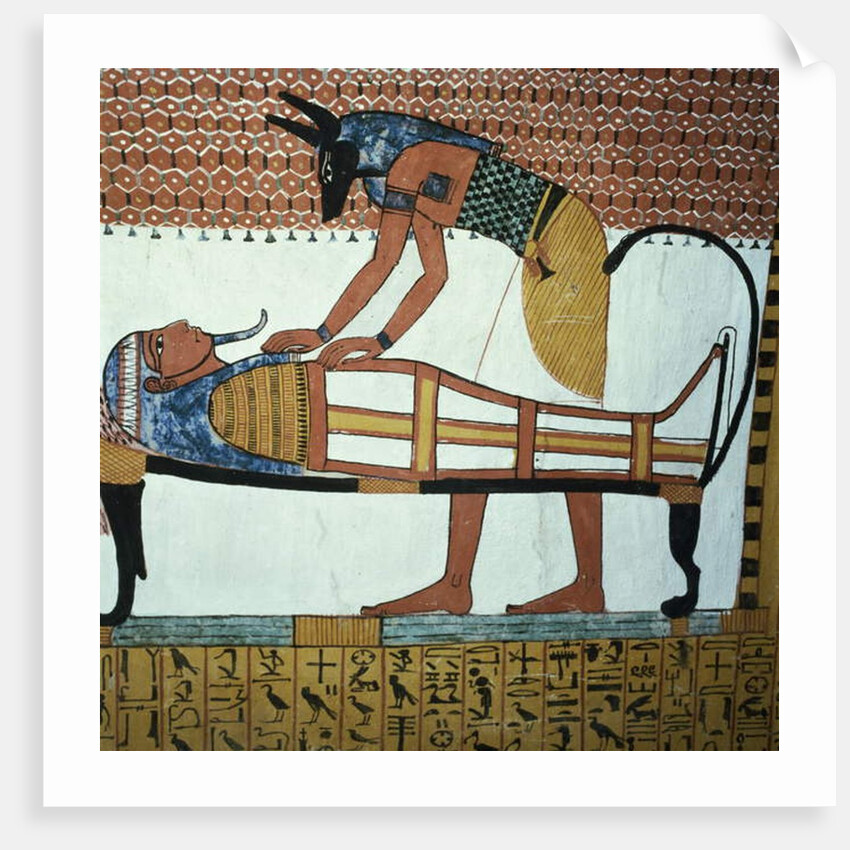 Anubis and a Mummy by Egyptian 19th Dynasty