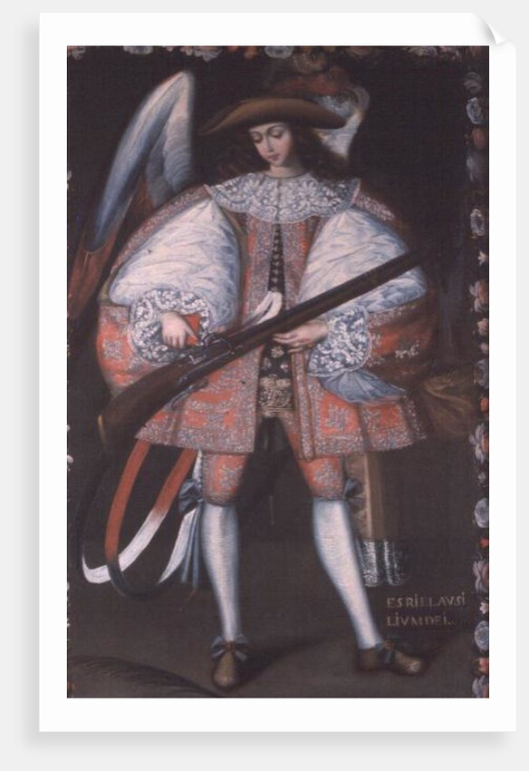Archangel Azrael with a gun by South American School