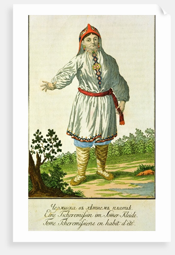 Woman peasant's summer costume, Cheremes Tribe, Russian, 18th century by Anonymous
