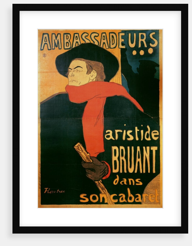 Ambassadeurs: Aristide Bruant, 1892 by Henri de Toulouse-Lautrec