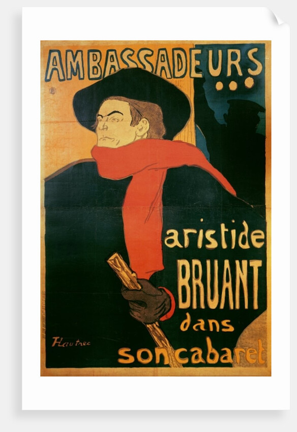 Ambassadeurs: Aristide Bruant, 1892 by Henri de Toulouse-Lautrec