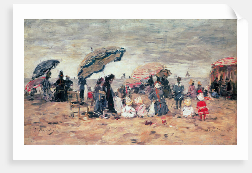 Parasols on the Beach, Trouville, 1886 by Eugene Louis Boudin