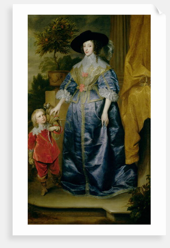 Queen Henrietta Maria and her dwarf Sir Jeffrey Hudson, c.1633 by Anthony van Dyck