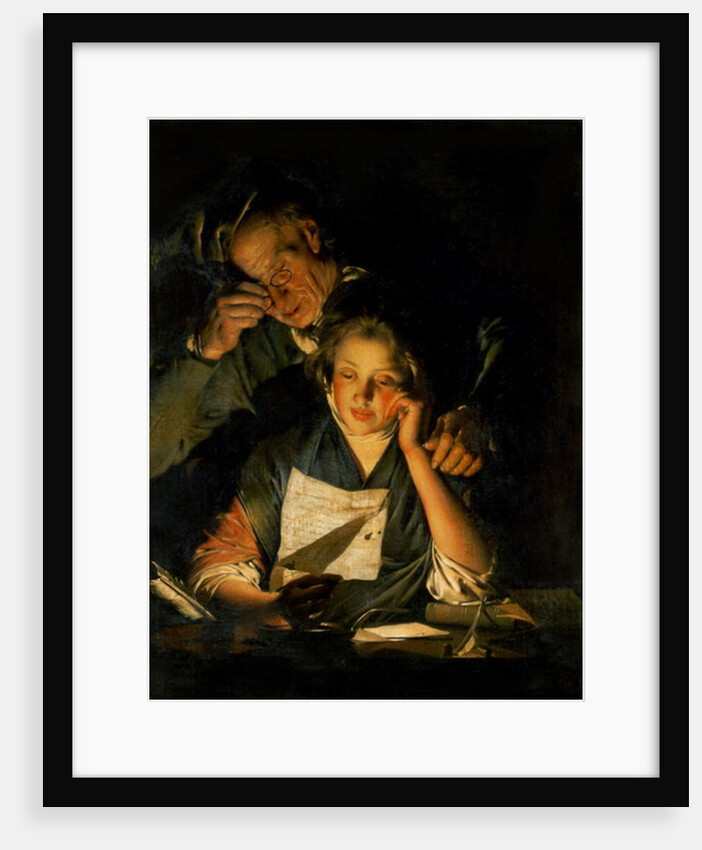A Girl reading a Letter, with an Old Man reading over her shoulder, c.1767-70 by Joseph Wright of Derby