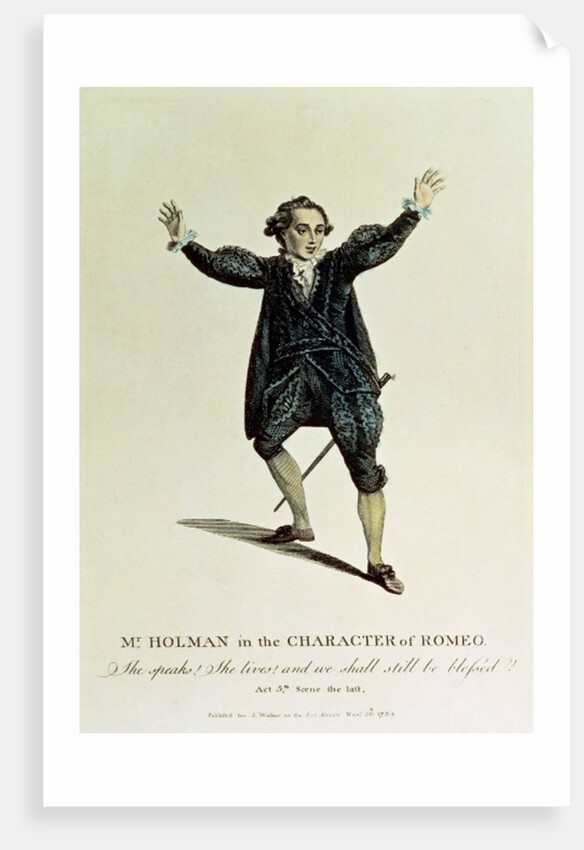Mr Holman in the Character of Romeo, pub. 1784 by Anonymous
