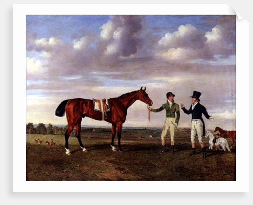 Zinganee held by Sam Chifney Junior with the owner Mr. William Chifney, at Newmarket, c.1829 by Benjamin Marshall