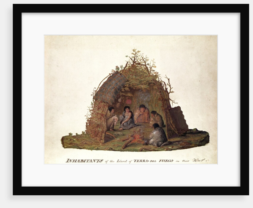 Inhabitants of the Island of Terra del Fuego in their Hut by Alexander Buchan