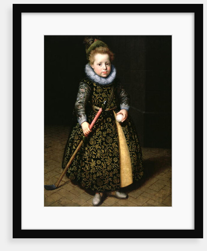 Portrait of a four-year old boy with club and ball, 1611 by Paulus Moreelse