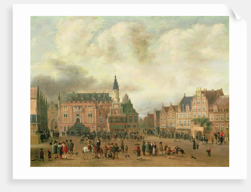 Announcement of the Peace of Breda in the Grote Markt, Haarlem, c.1667 by Gillis Rombouts