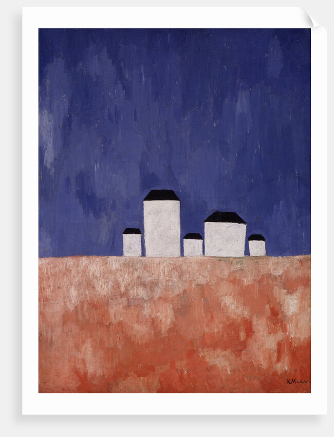 Landscape with Five Houses, c.1932 by Kazimir Severinovich Malevich