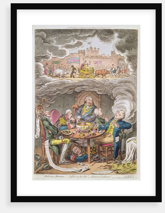 Delicious Dreams! Castles in the Air! Glorious Prospects! vide An Afternoon Nap after the Fatigue of an Official Dinner by James Gillray