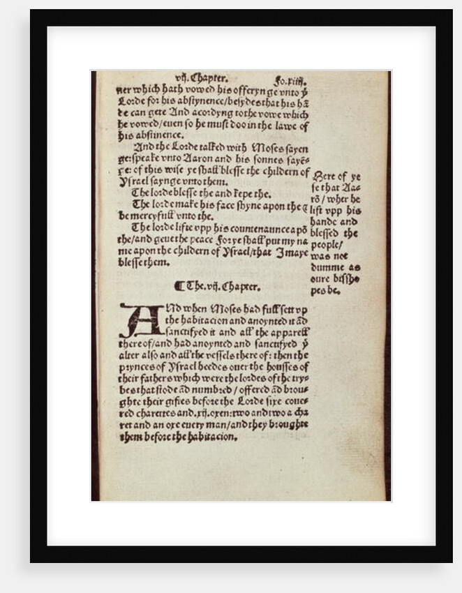 Old Testament text page from the first edition of the Tyndale Bible by English School