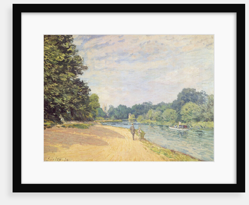 The Thames with Hampton Church, 1874 by Alfred Sisley