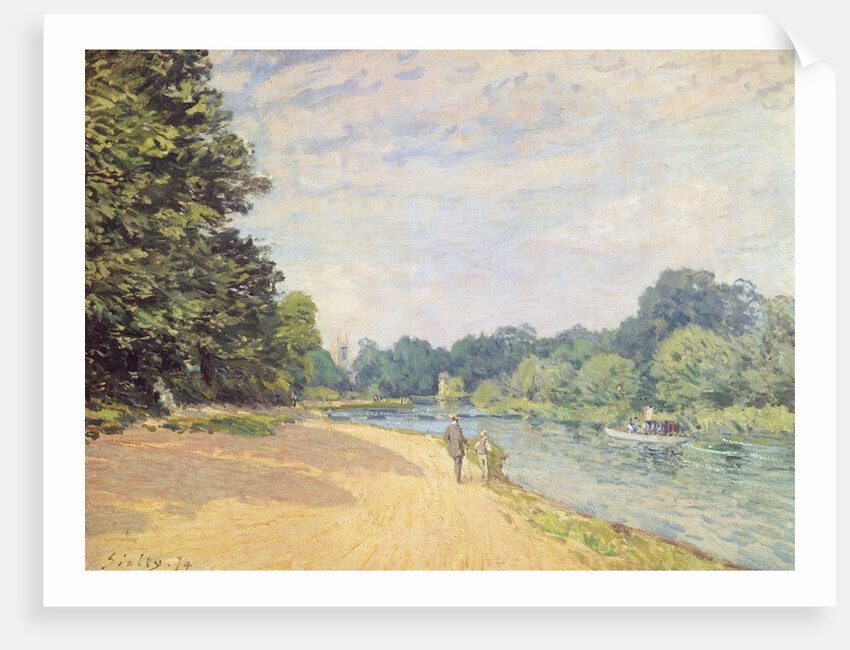 The Thames with Hampton Church, 1874 by Alfred Sisley
