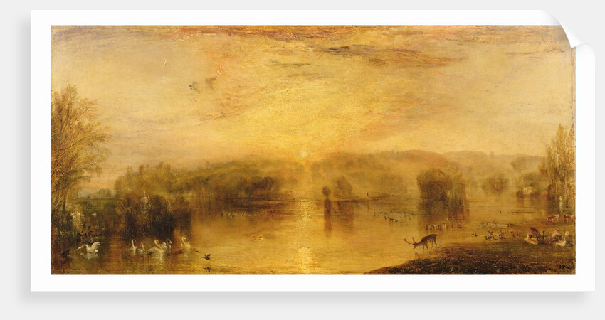 The Lake, Petworth: Sunset, a Stag Drinking, c.1829 by Joseph Mallord William Turner