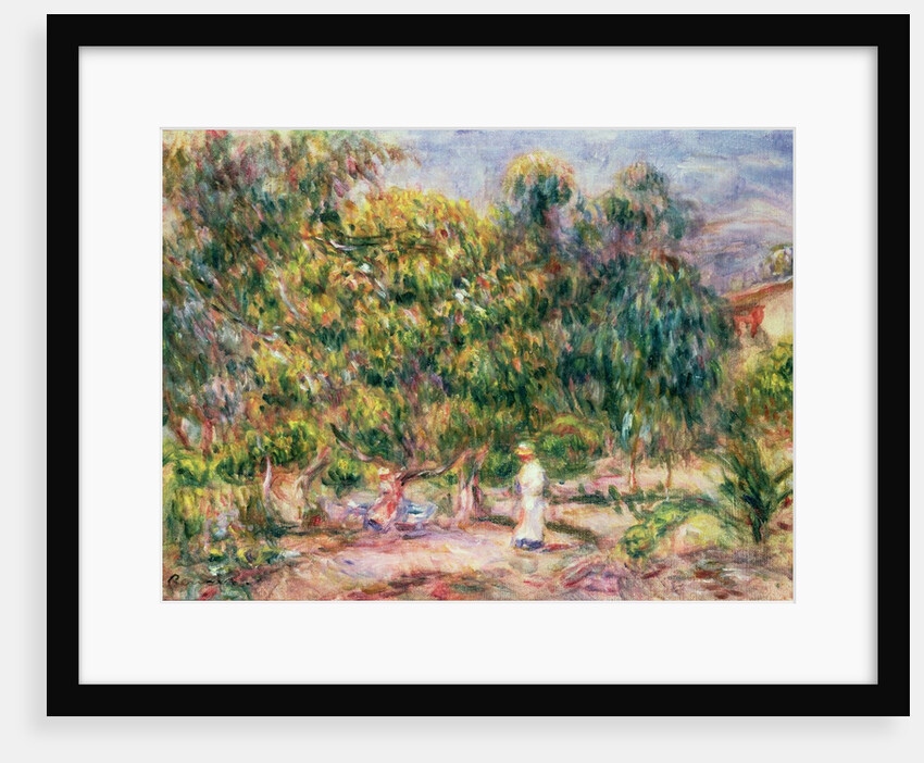 The woman in white in the garden of Les Colettes, 1915 by Pierre Auguste Renoir