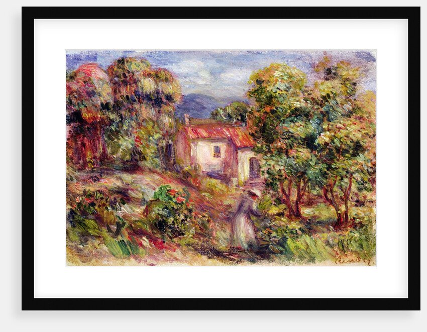 Woman picking Flowers in the Garden of Les Colettes at Cagnes, 1912 by Pierre Auguste Renoir