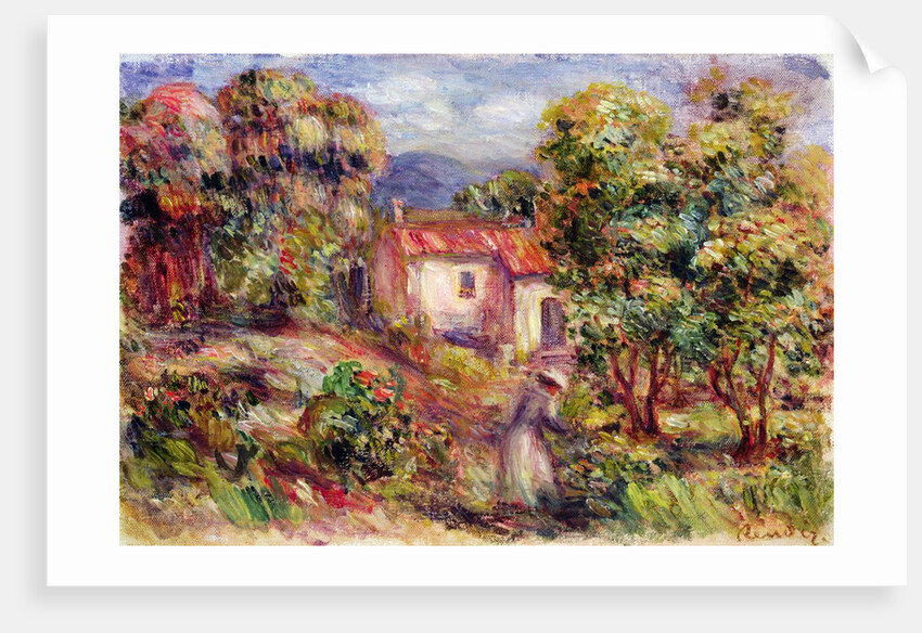 Woman picking Flowers in the Garden of Les Colettes at Cagnes, 1912 by Pierre Auguste Renoir