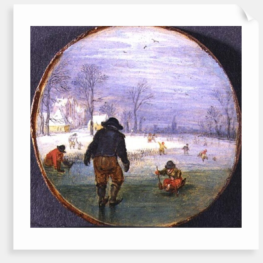 Skaters in a landscape by Adriaen Pietersz. van de Venne