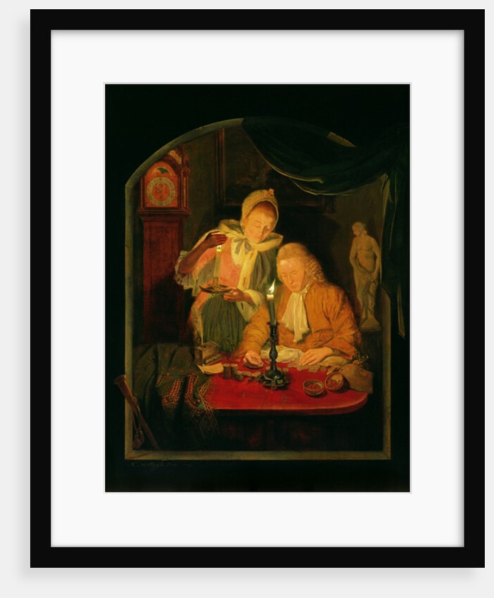 Couple counting money by candlelight, 1779 by Michiel Versteegh