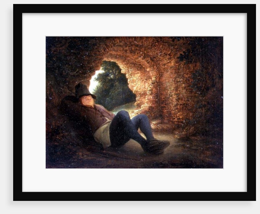 Peasant sleeping in a ruined vault, 1644 by Adriaen Jansz. van Ostade