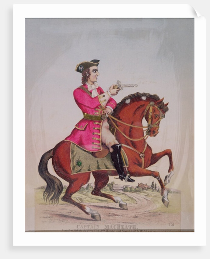 Captain MacHeath, the highwayman hero of 'The Beggar's Opera' by John Gay, pub. by Redington by English School