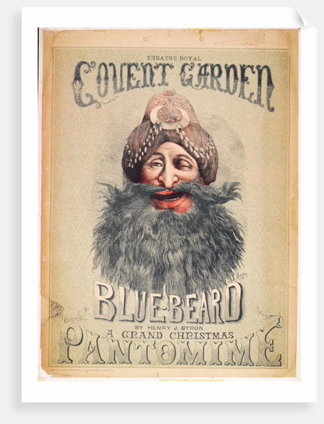 Poster for a Christmas pantomime of 'Blue Beard' produced by Henry J. Byron at the Theatre Royal, Covent Garden, c.1860 by Matthew "Matt" Somerville Morgan