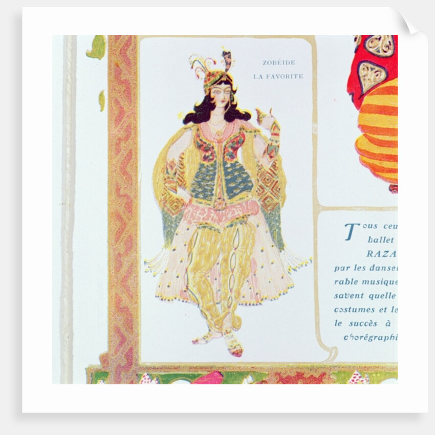 Zobeide, the favourite concubine and leader of the harem of Shariar by Leon Bakst