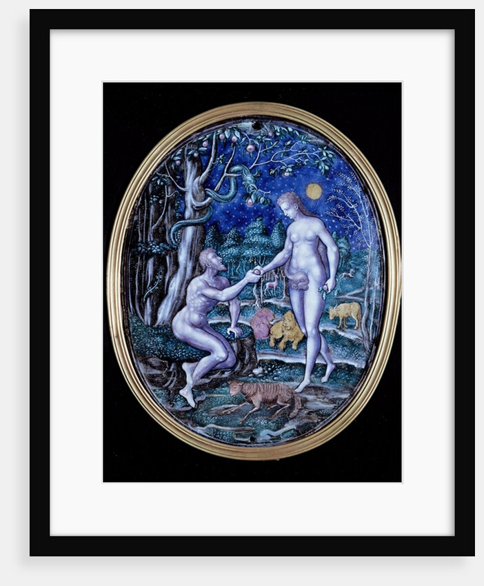 Limoges plaque depicting Adam and Eve, c.1570 by French School